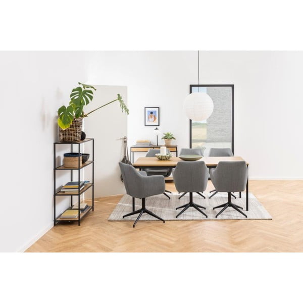 Must tammedekooriga raamaturiiul 77x114 cm Seaford - Actona-image-1