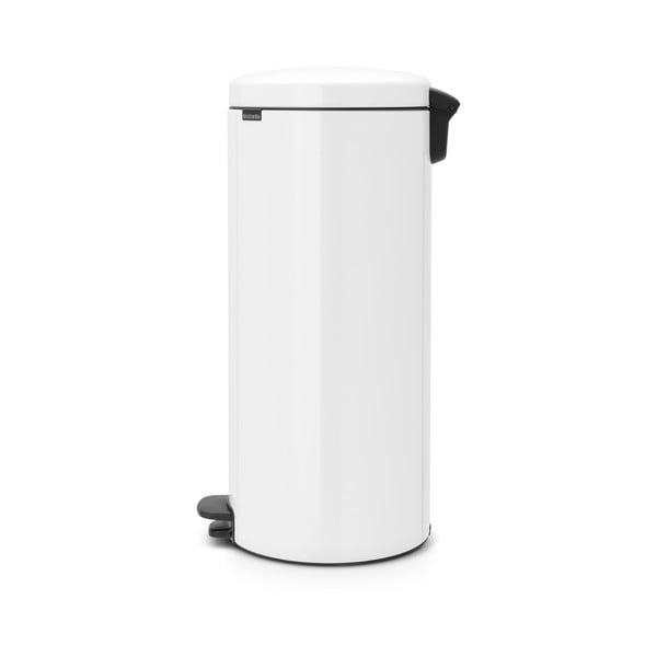 Bílý pedálový odpadkový koš Brabantia, 30 l