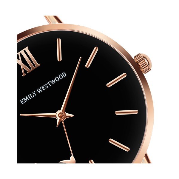 Dámské hodinky s páskem z nerezové oceli v barvě růžového zlata Emily Westwood Estrella-image-2