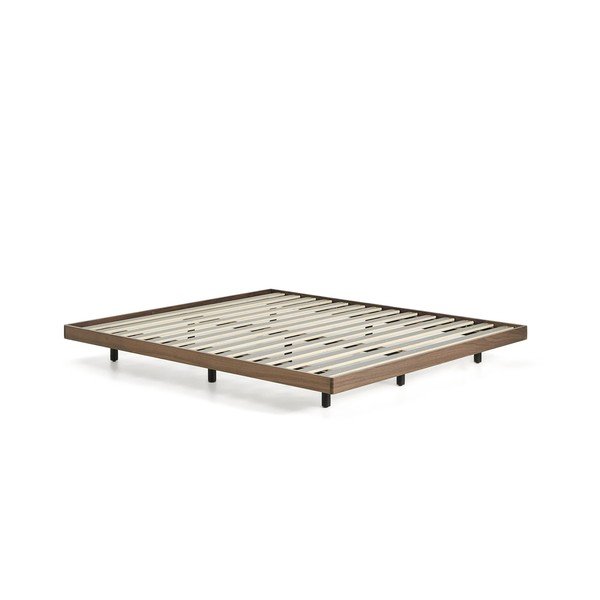 Pruun kasepuidust kaheinimesevoodi ilma peatsita ja voodipõhjaga 180x200 cm Norlen - Kave Home