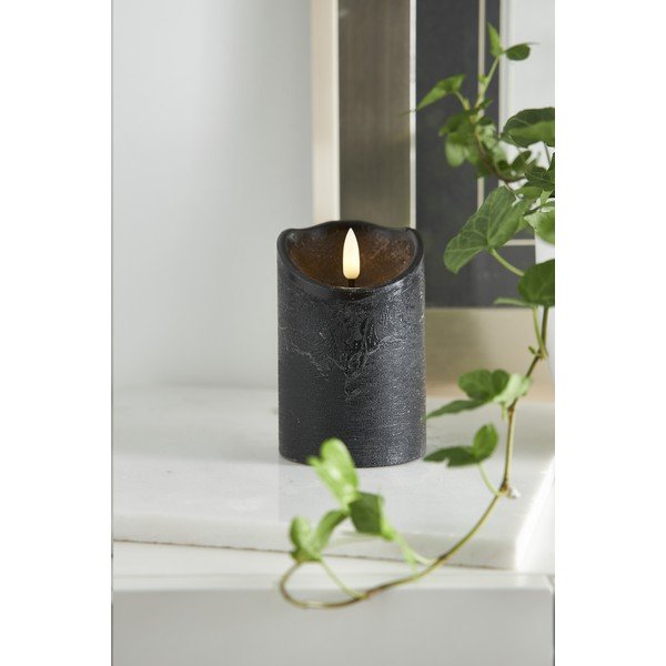 Mustast vahast LED-küünal, kõrgus 12,5 cm Flamme Rustic - Star Trading-image-3