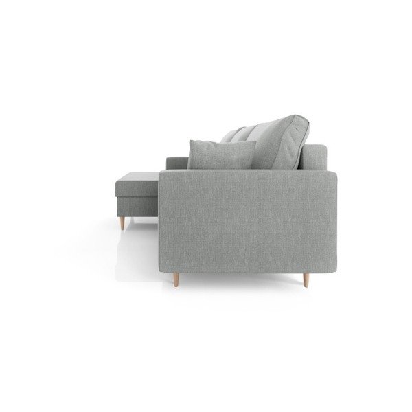 Šedá rozkládací pohovka s úložným prostorem Mazzini Sofas Aubrieta, levý roh-image-4
