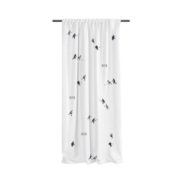 Valge puuvillasatiinist laste kardin 110x250 cm Ice Hockey - Butter Kings