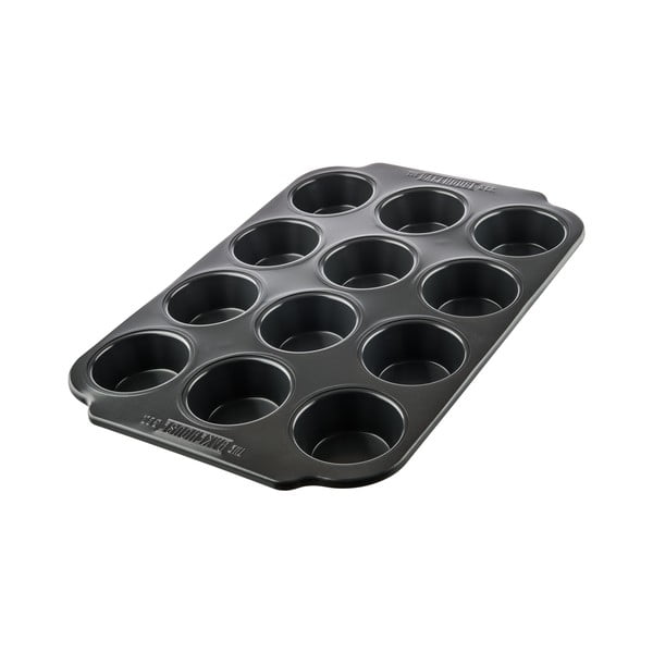 Černá forma na 12 muffinů s nepřilnavým povrchem Bakehouse Panem