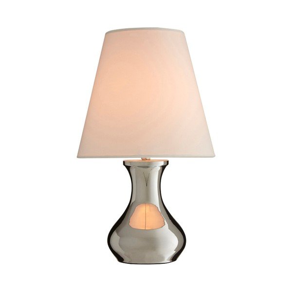 Kreemikas/hõbedane metallist laualamp tekstiilist varjuga (kõrgus 36 cm) Nell - Premier Housewares-image-1