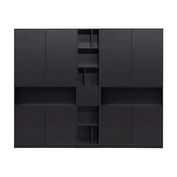 Must männipuidust modulaarne raamaturiiul 260x210 cm Finca - WOOOD