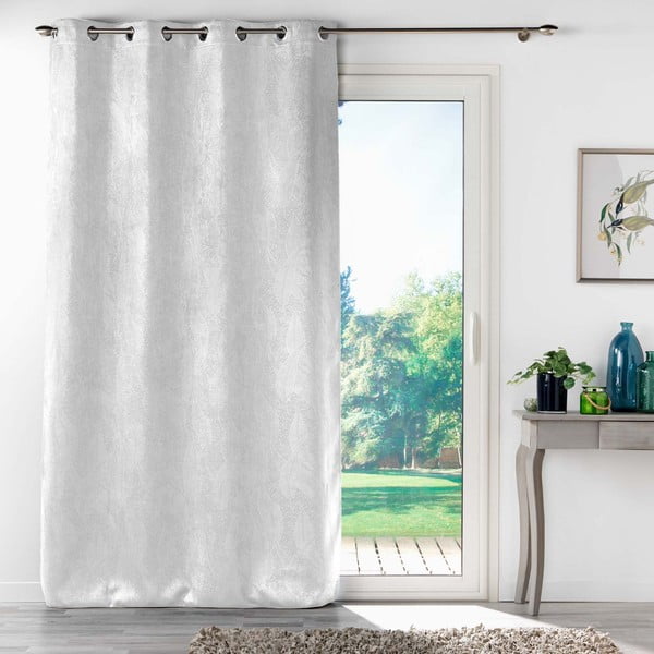 Valge sametist pimendav kardin 135x280 cm Melodie - douceur d'intérieur-image-2