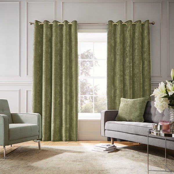 Khaki värvi šenill-kangast termokardinad 2tk komplektis 229x183 cm Selene Luxury Chenille - Hyperion-image-1