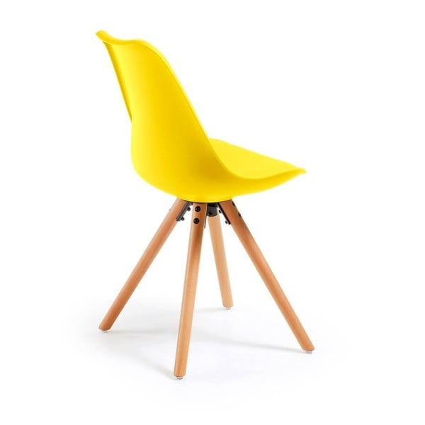 Žlutá židle s bukovými nohami Bonami Essentials Lumos-image-1