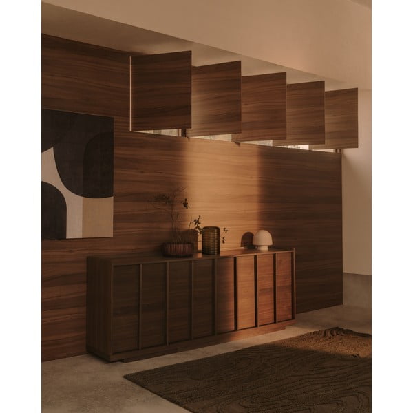 Pruun pähklipuidu spoonist kummut 200x80x45 cm Onix - Kave Home-image-2