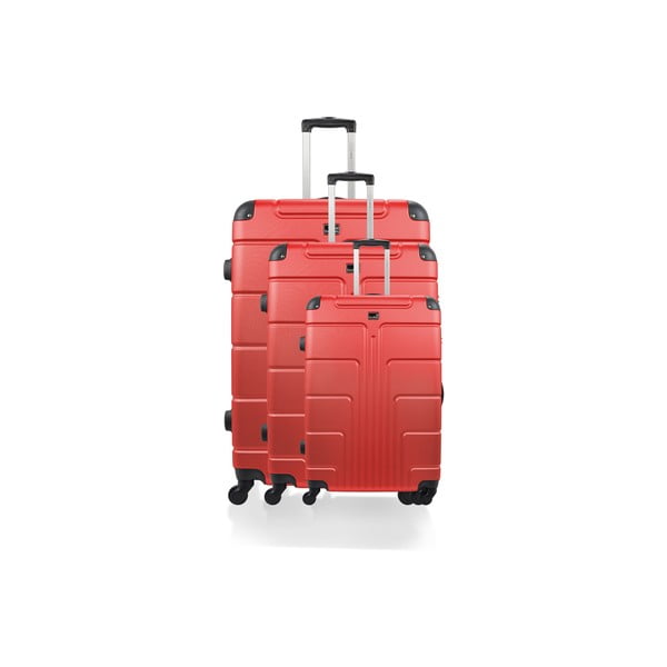 Sada 3 červených kufrů na kolečkách Bluestar Ottawa