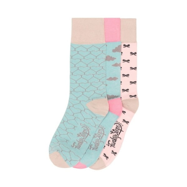 Sada 3 párů barevných ponožek Funky Steps Geometria, velikost 35 – 39