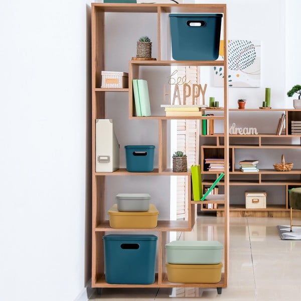 Heleroheline plastikust hoiukast kaanega 35,5x25,5x16 cm - Homéa-image-2