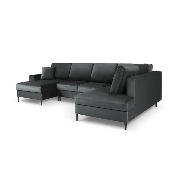 Tumehall sametist panipaigaga nurgadiivanvoodi (parem nurk/"U"-kujuline) Kyoto - Cosmopolitan Design-image-3