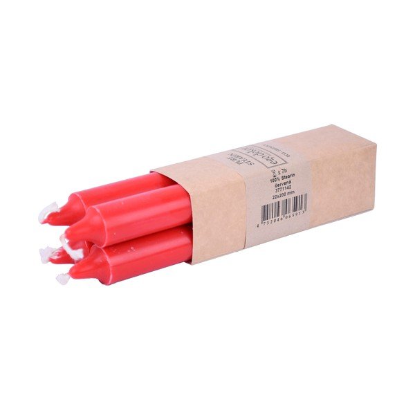 4 punase pika küünla komplekt Ego Dekor ED, põlemisaeg 7 h - Eco candles by Ego dekor-image-2