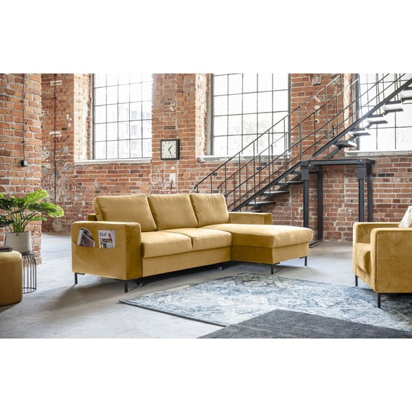 Sinepikollane sametne nurgadiivan , paremas nurgas Lofty Lilly - Miuform-image-3