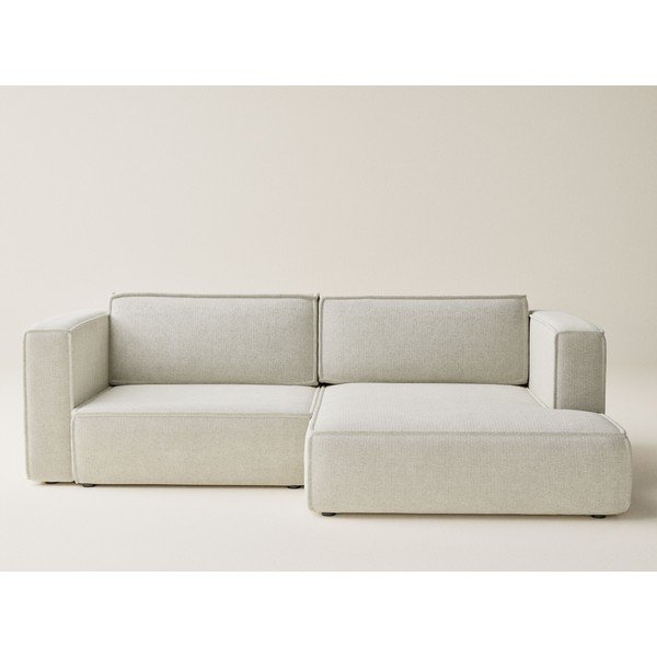 Kreemjas šenilldiivanvoodi/panipaigaga nurgadiivan (parem nurk/diivanvoodiga) Velto - Maison de Rêve-image-2