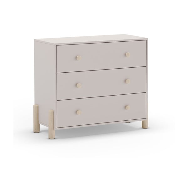 Kreem männipuidust madal laste kummut 90x80 cm Enola - Marckeric-image-3