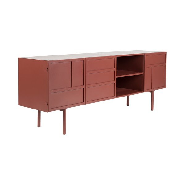 Punane metallist telekaalus 160x58x36 cm Davis - White Label-image-2