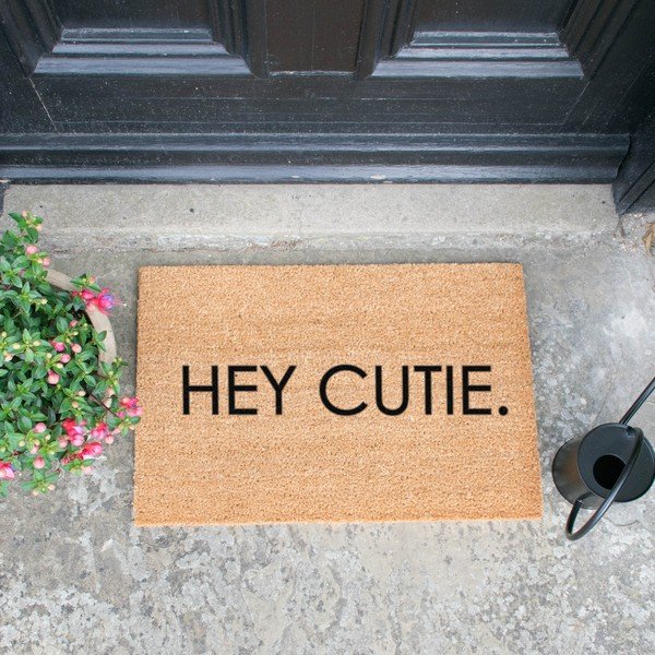 Must looduslik kookosmatt , 40 x 60 cm Hey Cutie - Artsy Doormats-image-1