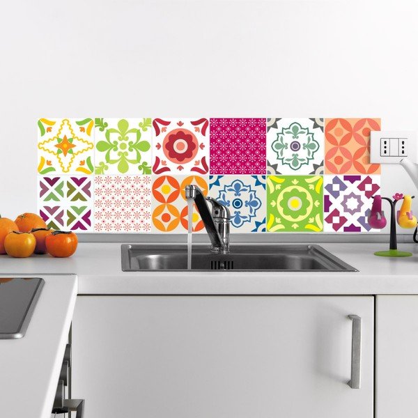 Sada 12 nástěnných samolepek Ambiance Wall Decals Elegant Tiles, 10 x 10 cm-image-1