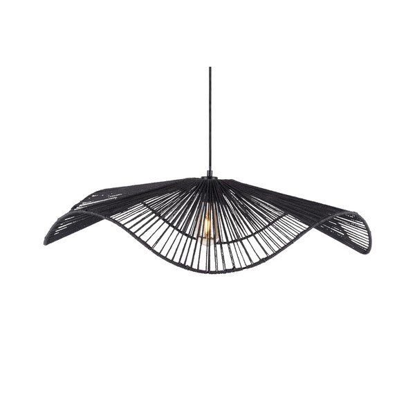 Must metallist ripplamp paberpunutud varjuga, ø 80 cm Sombra - Leitmotiv