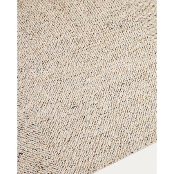 Kreemikas käsitsi kootud villane vaip 160x230 cm Lenuo - Kave Home-image-2