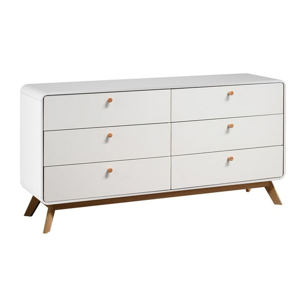 Valge madal kummut 150x74 cm Caitlin - Støraa-image-4