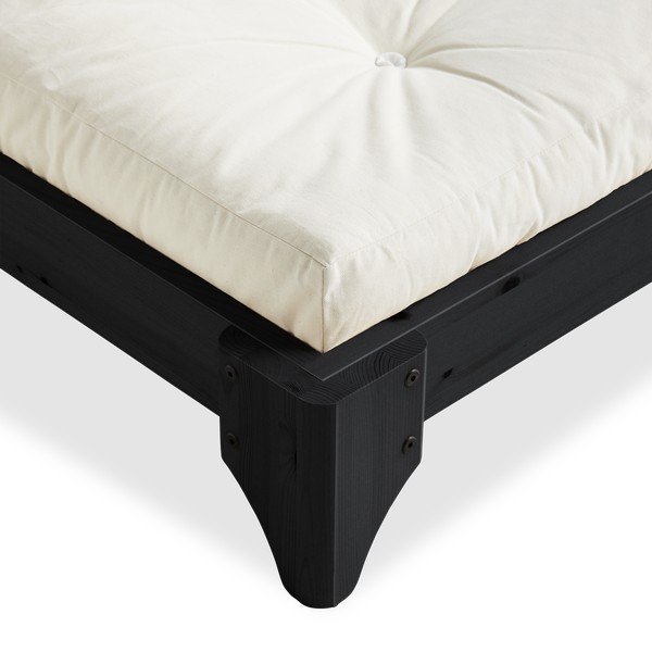 Dvoulůžková postel z borovicového dřeva s matrací Karup Design Elan Comfort Mat Black/Natural, 140 x 200 cm-image-3