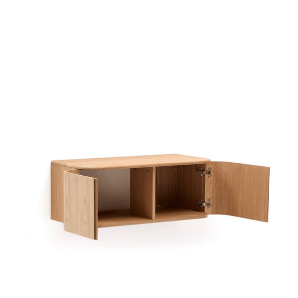 Saarepuidu spoonist seinale kinnitatav valamukapp 90x35 cm Salaya - Kave Home-image-2