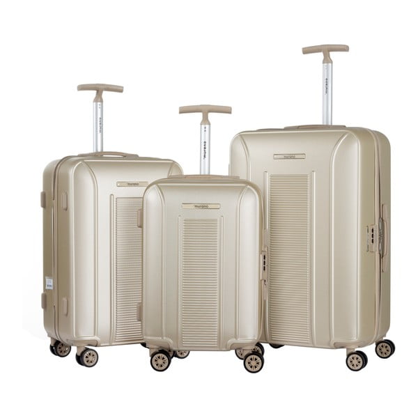 Sada 3 béžových cestovních kufrů na kolečkách Murano Africa