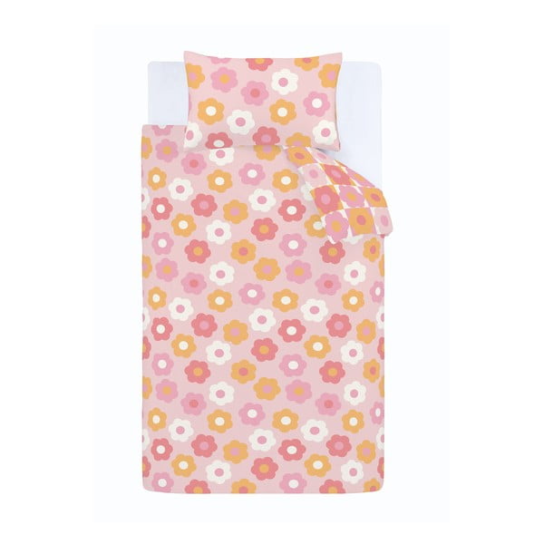 Roosa laste voodipesu 135x200 cm Retro Daisy - Catherine Lansfield-image-2