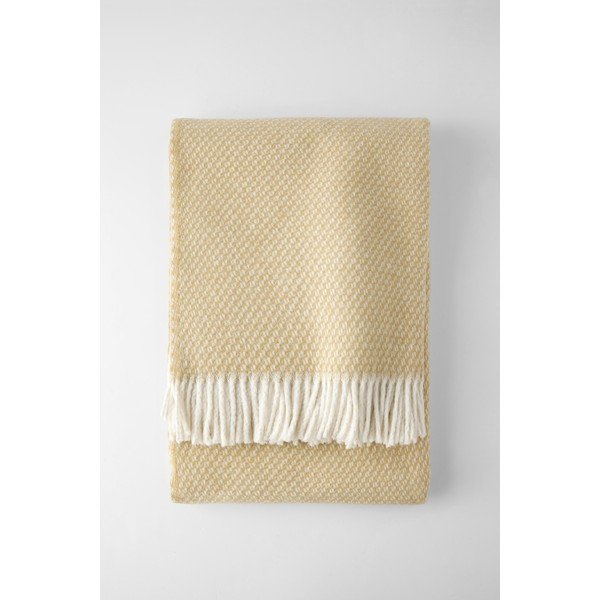 Kollane pleed puuvilla seguga 140x180 cm Wabi – Euromant