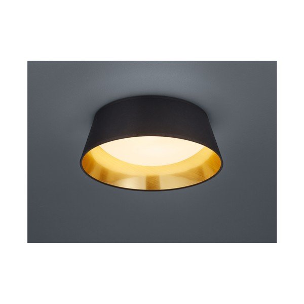 Must/kuldne LED-laevalgusti plastikust varjuga/tekstiilvarjuga ø 34 cm Ponts – Reality-image-1
