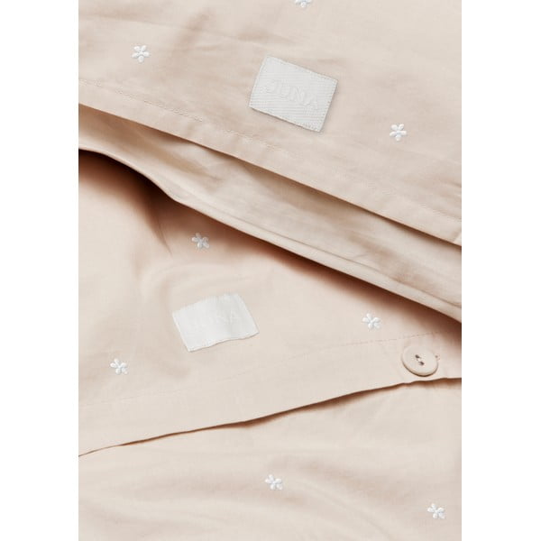 Beež perkal-puuvillast voodipesu üheinimesevoodile 140x200 cm Daisy - JUNA-image-3