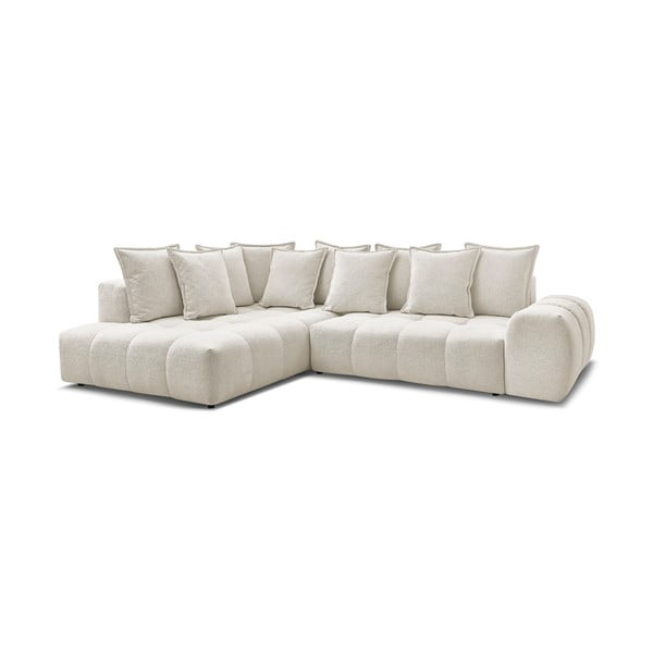 Valge šenilldiivanvoodi/panipaigaga nurgadiivan (vasak nurk/L-kujuline) Everest - Bobochic Paris-image-3