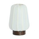 Valge metallist laualamp tekstiilist varjuga (kõrgus 29 cm) Bibia - Light & Living