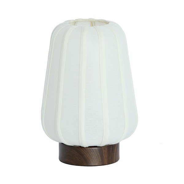 Valge metallist laualamp tekstiilist varjuga (kõrgus 29 cm) Bibia - Light & Living