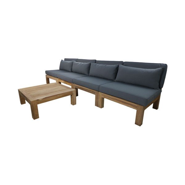 Halli värvi teakpuidust aialounge komplekt 4-le inimesele Aruba - HSM collection-image-1