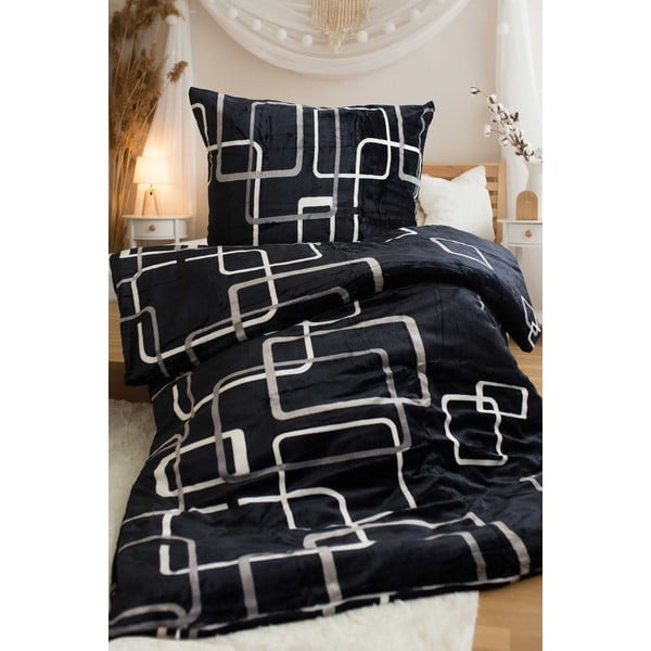 Must mikroflanellist voodipesu üheinimesevoodile 140x200 cm - Jerry Fabrics