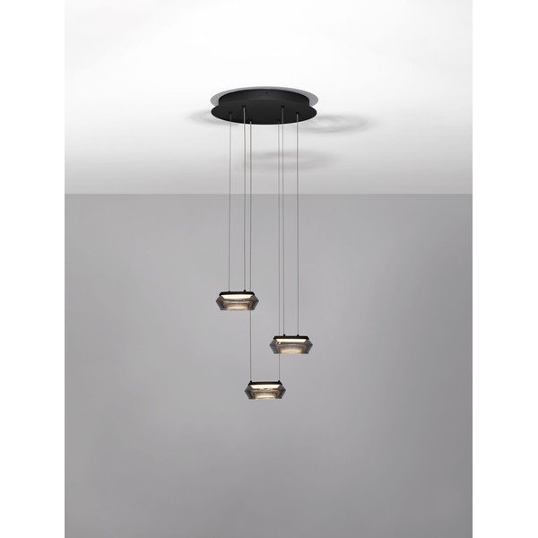 Mattmust klaasist hämardatav LED-rippvalgusti ø 35 cm Jailyn - Nova Luce-image-4