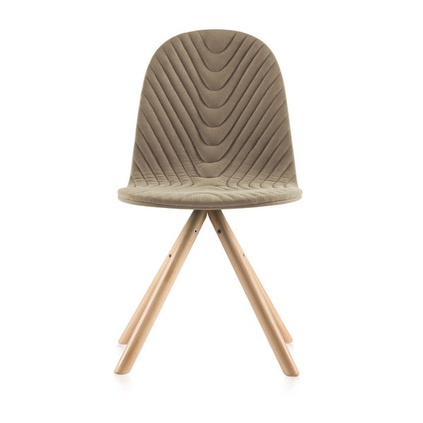 Béžová židle s přírodními nohami Iker Mannequin Wave