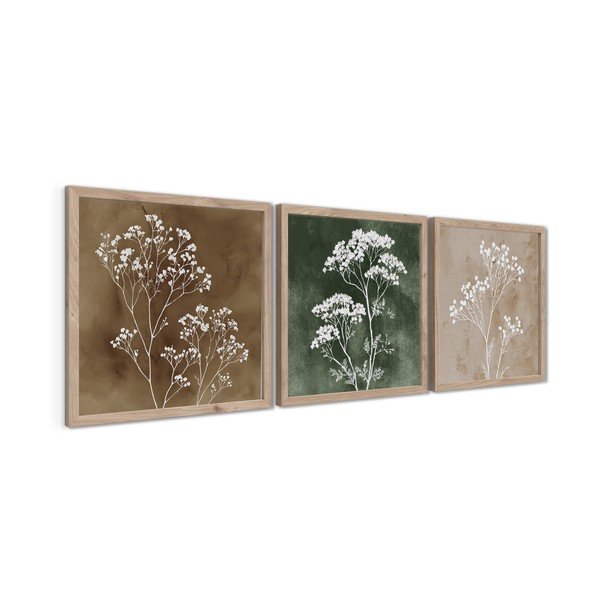 Maalid 3tk komplektis 30x30 cm Floral Imprint - Styler-image-3