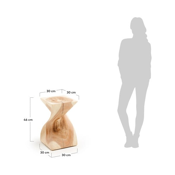 Mungguri täispuidust diivanilaud 30x30 cm Hakon - Kave Home-image-4