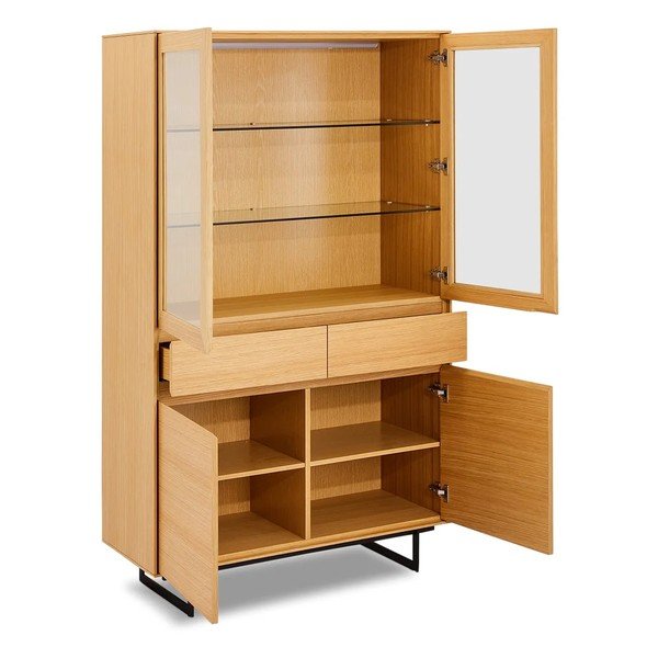 Hnědá vitrína v dekoru dubového dřeva Furnhouse Tokyo-image-3