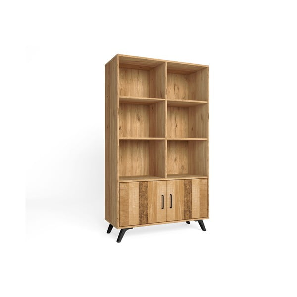 Tammepuust raamaturiiul naturaalses värvitoonis 92x160 cm Nordic - Marckeric-image-2