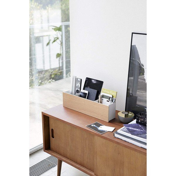 Valge metallist kirjatarvete organisaator Rin - YAMAZAKI-image-1