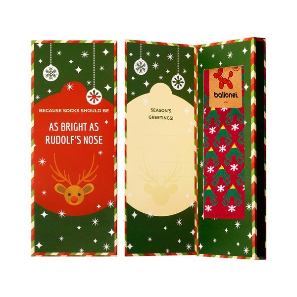 Sokid kinkekomplektis Sukkade kaart Karibu, suurus 36 - 40 Season's Greetings - Ballonet Socks-image-1