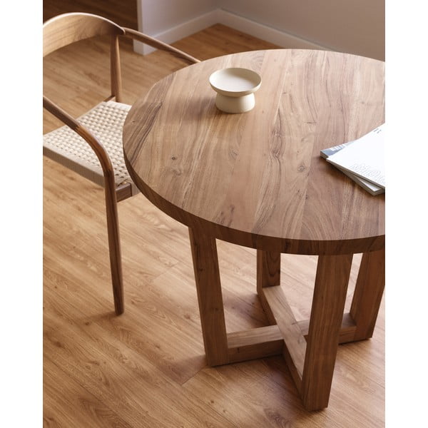Ümmargune söögilaud akaatsiapuidust ø 90 cm Nahla - Kave Home-image-1