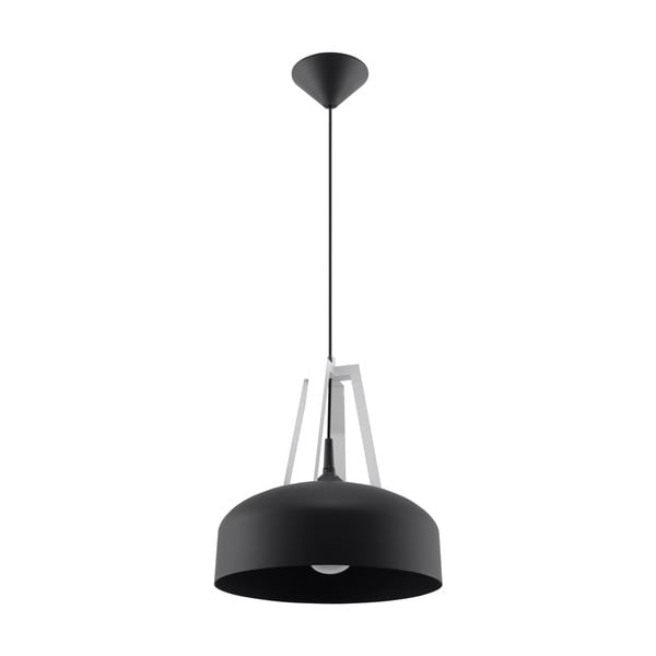 Must rippvalgusti puidust/metallist lambivarjundiga ø 30 cm Olla - Nice Lamps